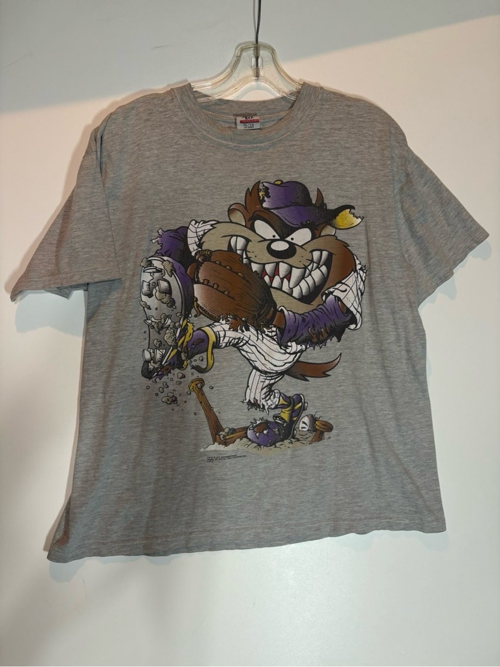 Vintage Novel Tees 1995 Grey Taz MLB Graphic Shirt
